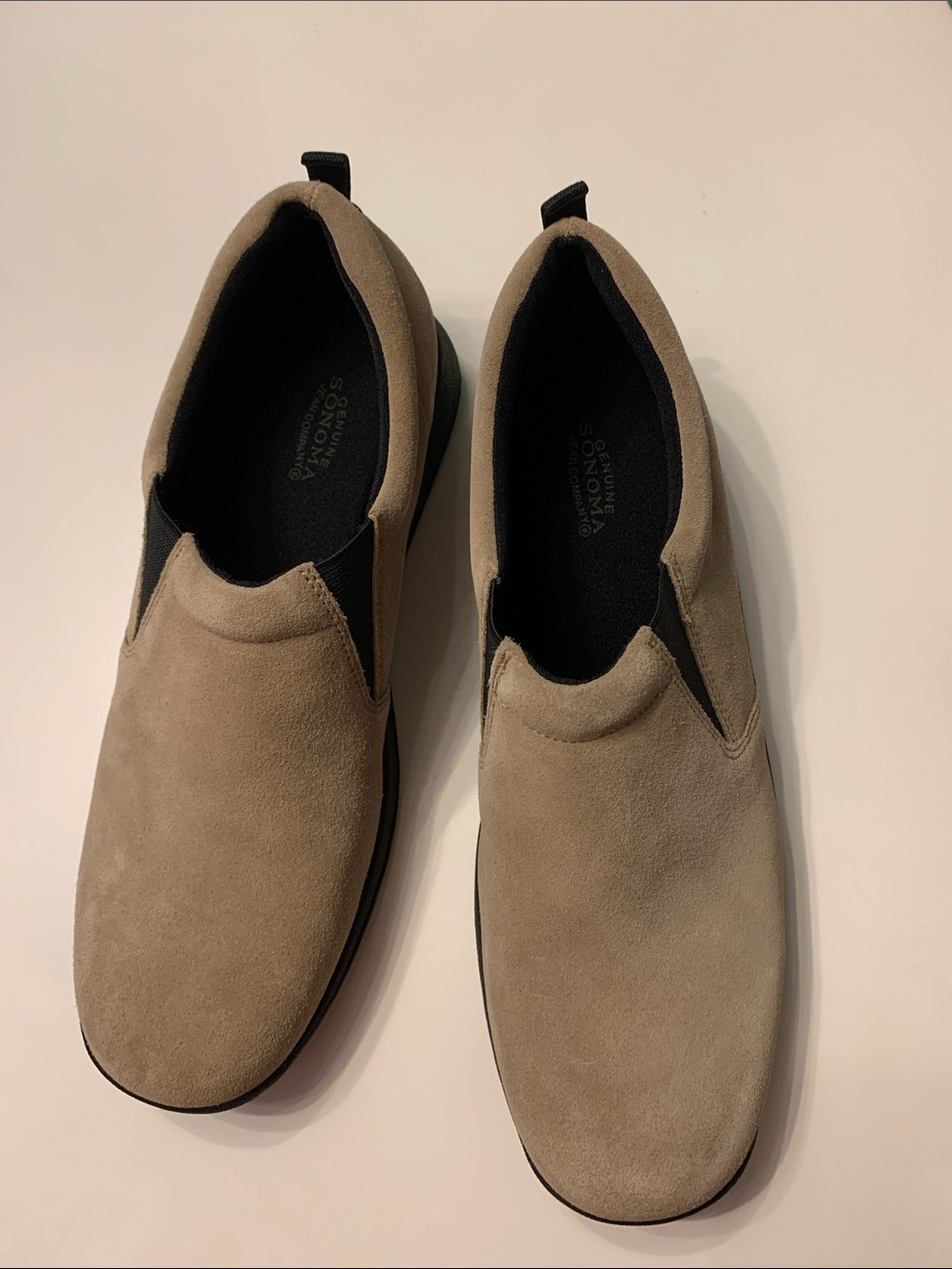 New In Box Sonoma Women's Slip-On Suede Loafers in Taupe